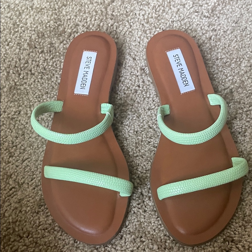 Steve Madden Mint Green Slide Sandals